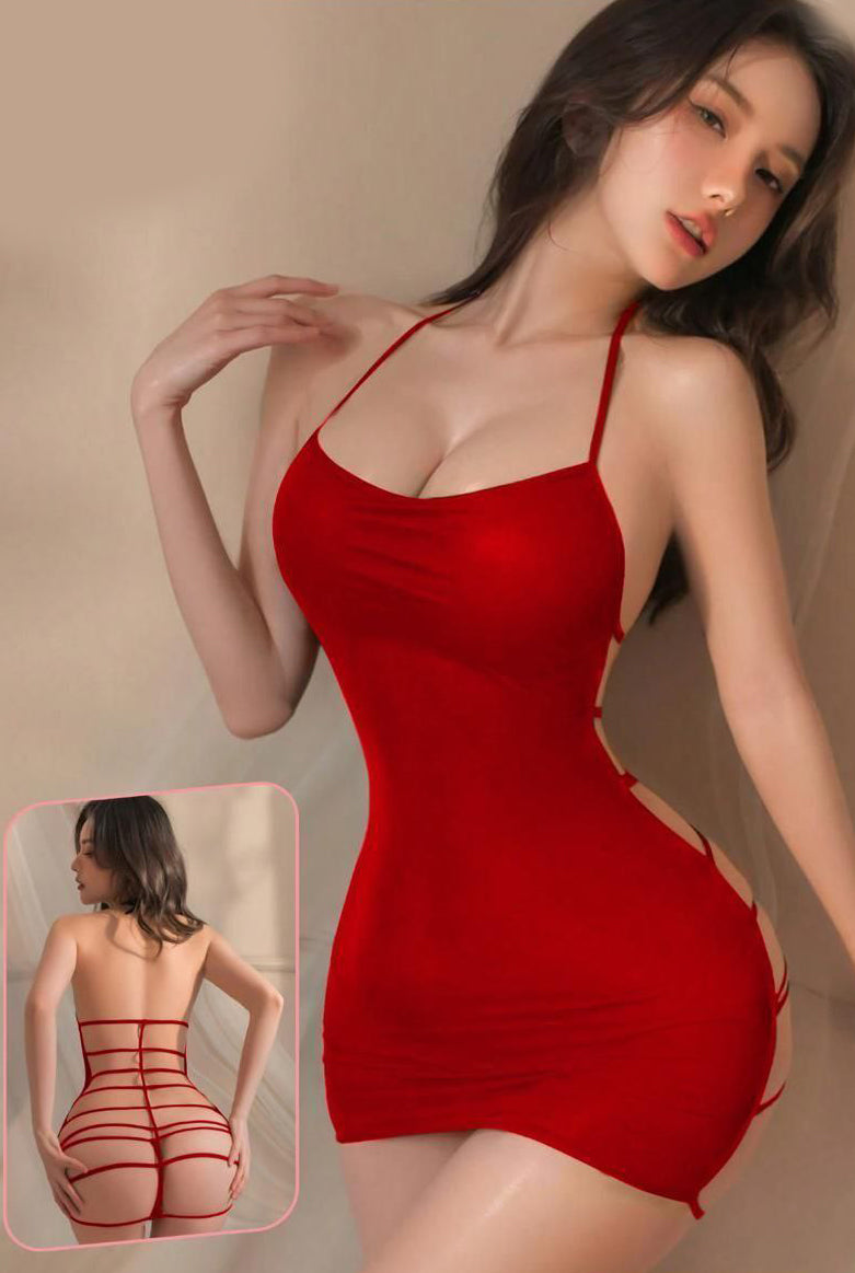 Open Back Dress بيبي دول قصير اربطه مفتوح من الظهر