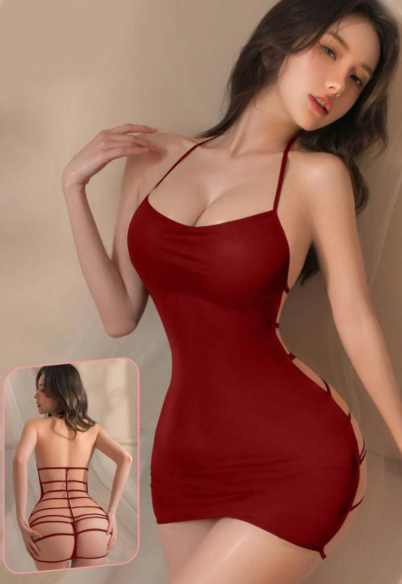 Open Back Dress بيبي دول قصير اربطه مفتوح من الظهر