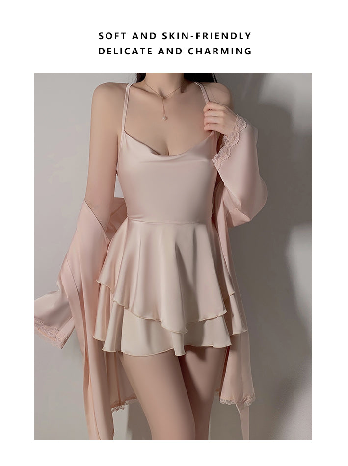 2 Pcs Satin Set طقم اول ليله ساتان ناعم