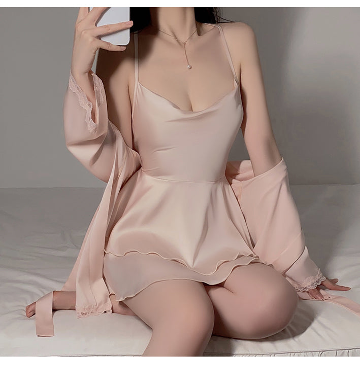 2 Pcs Satin Set طقم اول ليله ساتان ناعم