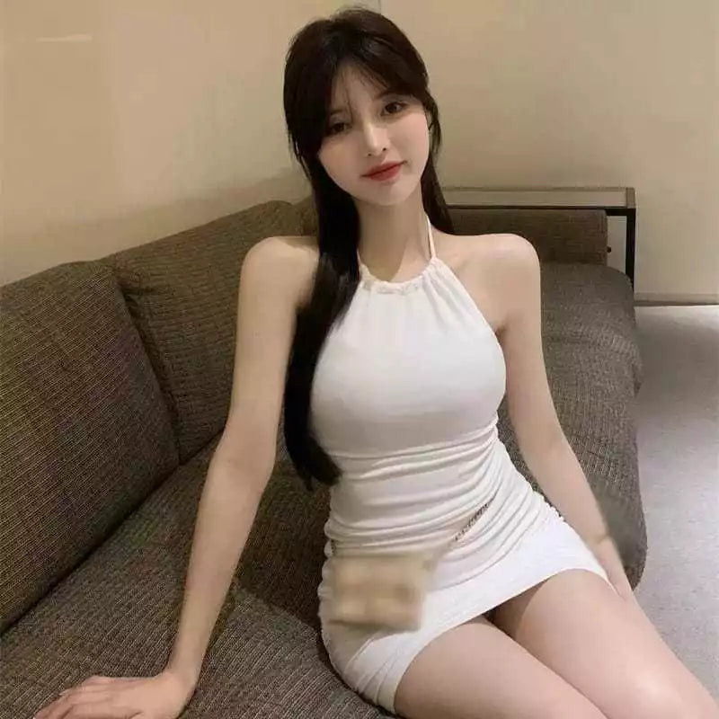 Solid Halter Bodycon Dress