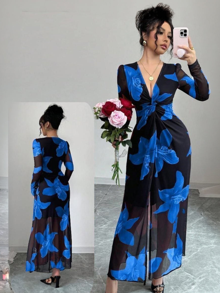 Rafferiza Floral Mesh Dress