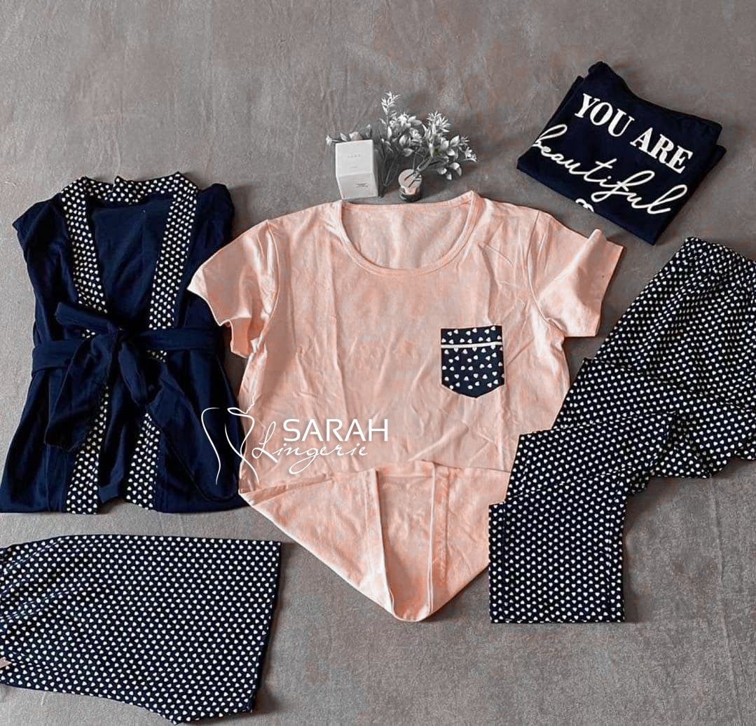 Cotton 5-Piece Pajama Set