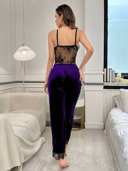 3-Piece Velvet Pyjama Set