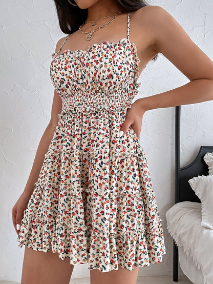 Aveloria Ditsy Floral Criss Cross Backless Cami Dress