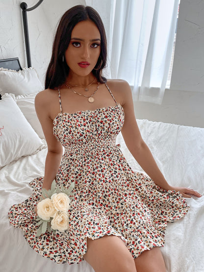 Aveloria Ditsy Floral Criss Cross Backless Cami Dress