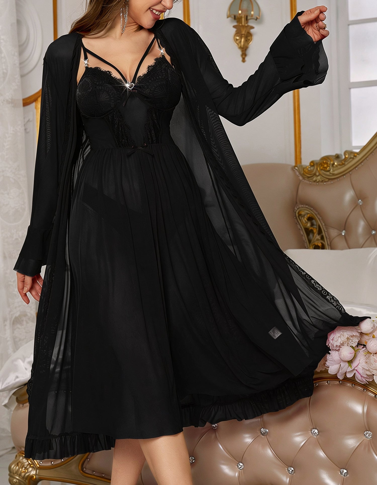 Sarah Tulle Nightdress &amp; Robe Set