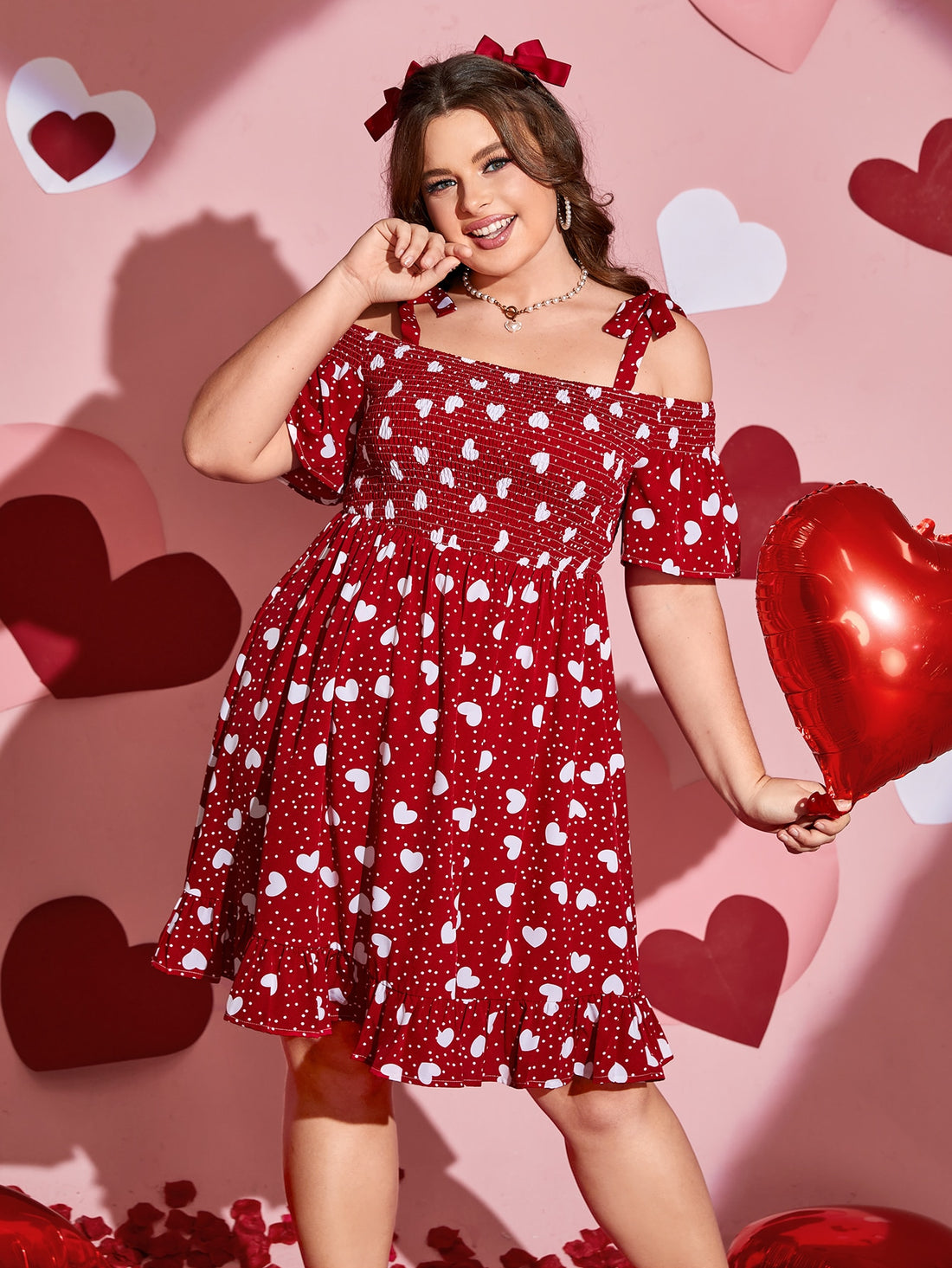 Curve Heart Ruffle Dress