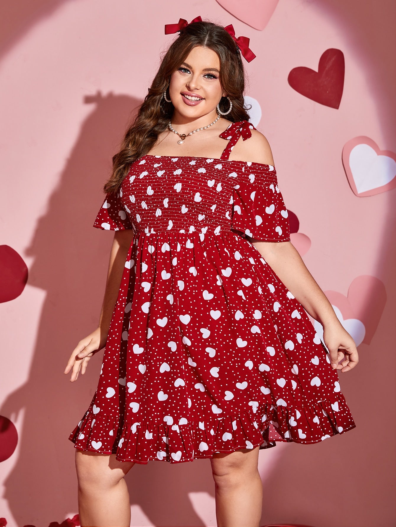 Curve Heart Ruffle Dress
