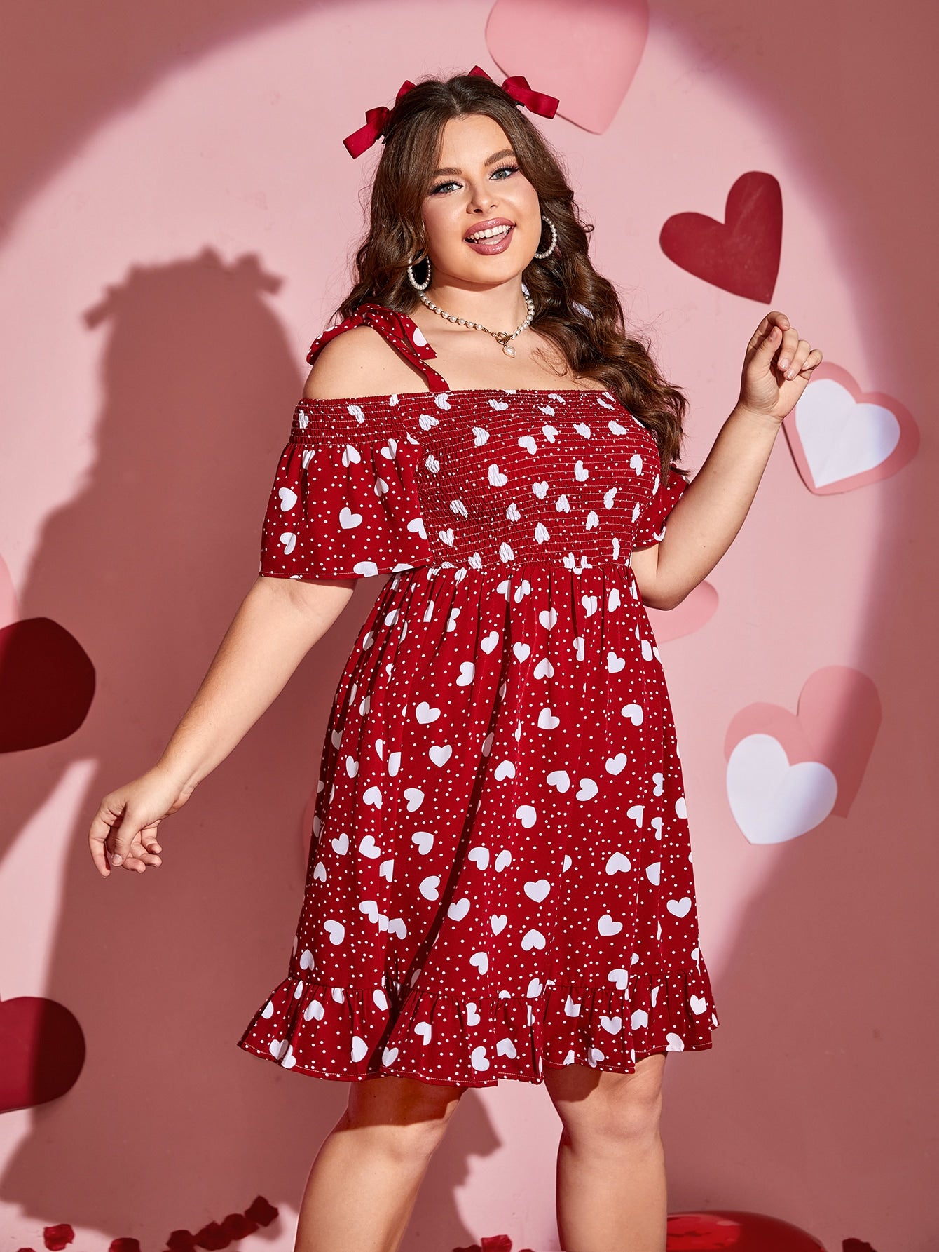 Curve Heart Ruffle Dress