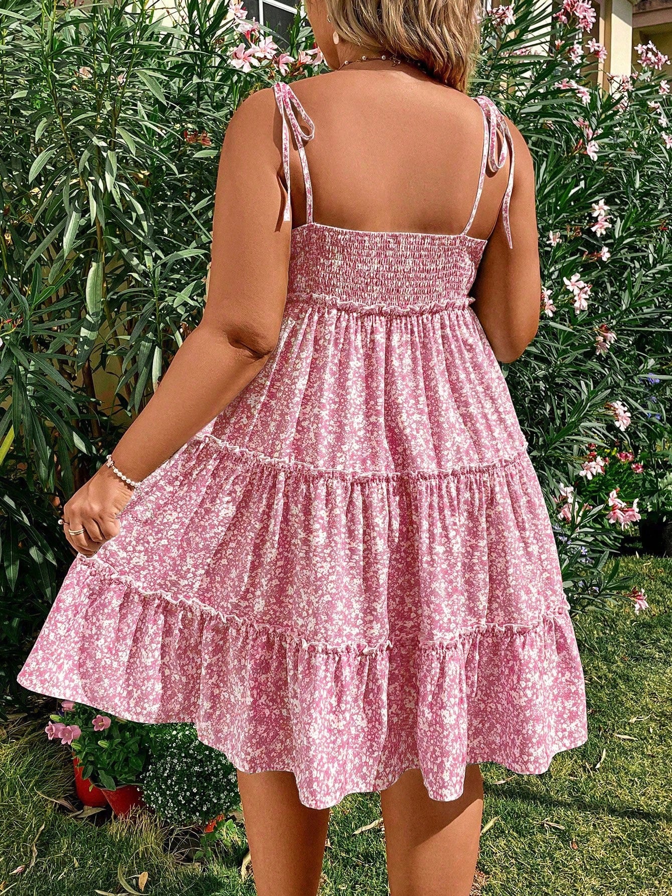 Flirla Curve Floral Strap Dress