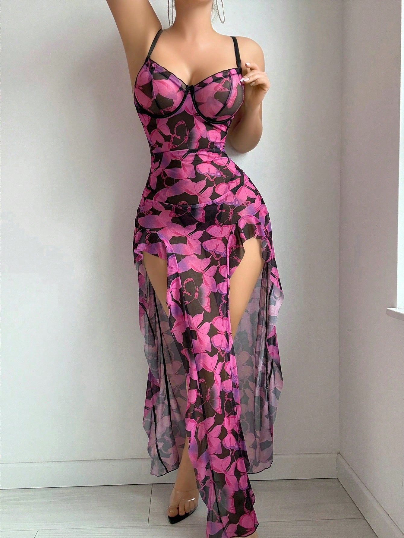 Floral Noir Corset Skirt Set