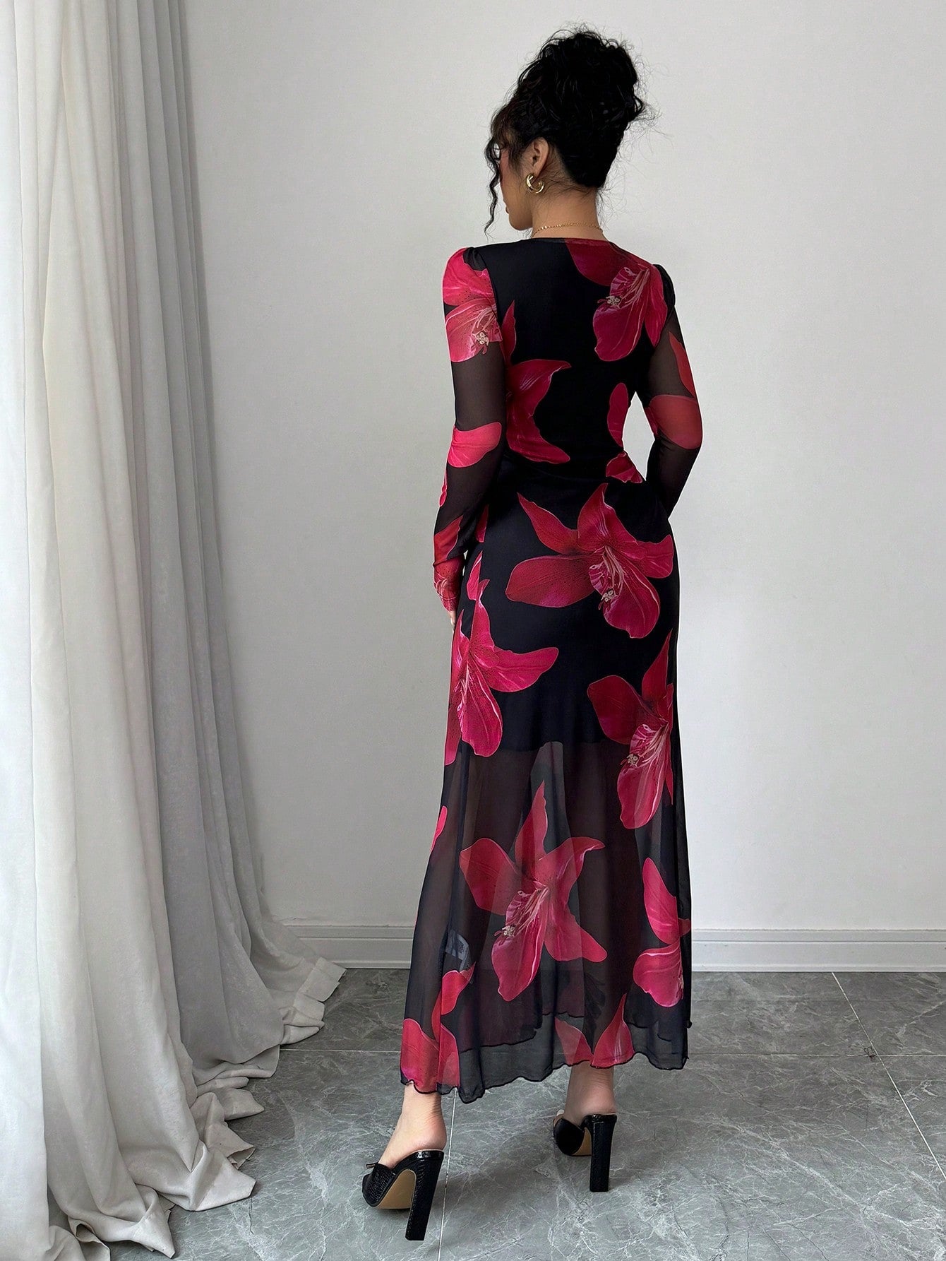 Rafferiza Floral Mesh Dress