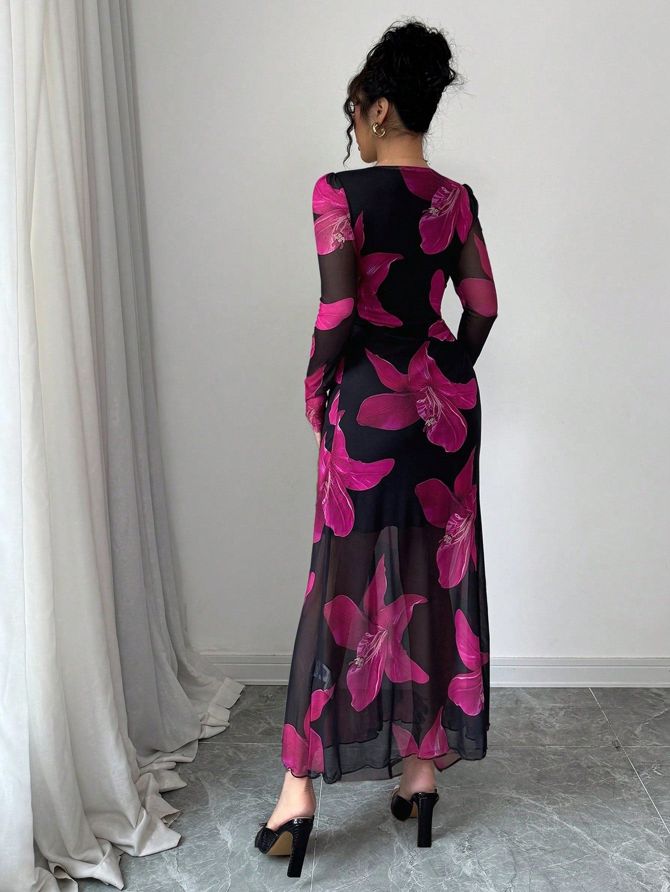 Rafferiza Floral Mesh Dress