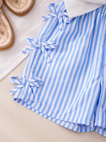 طقم قطعتين توب كت مع شورت قطن