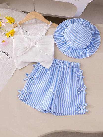 طقم قطعتين توب كت مع شورت قطن