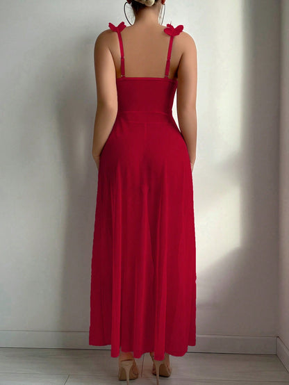 2pcs Set: Sexy & Mesh Floral Wedding Long Nightgown With Front Hook Closure & High Slit + G-String Erotic Lingerie Dress