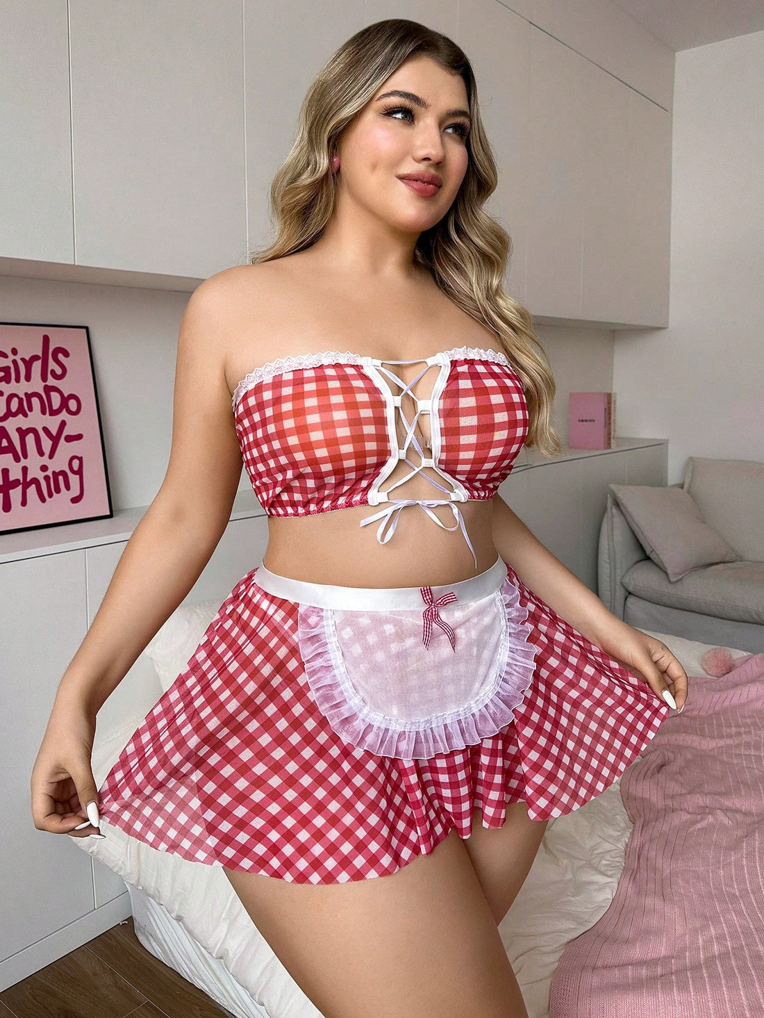 Spicy Aura Plaid 2-Piece Set