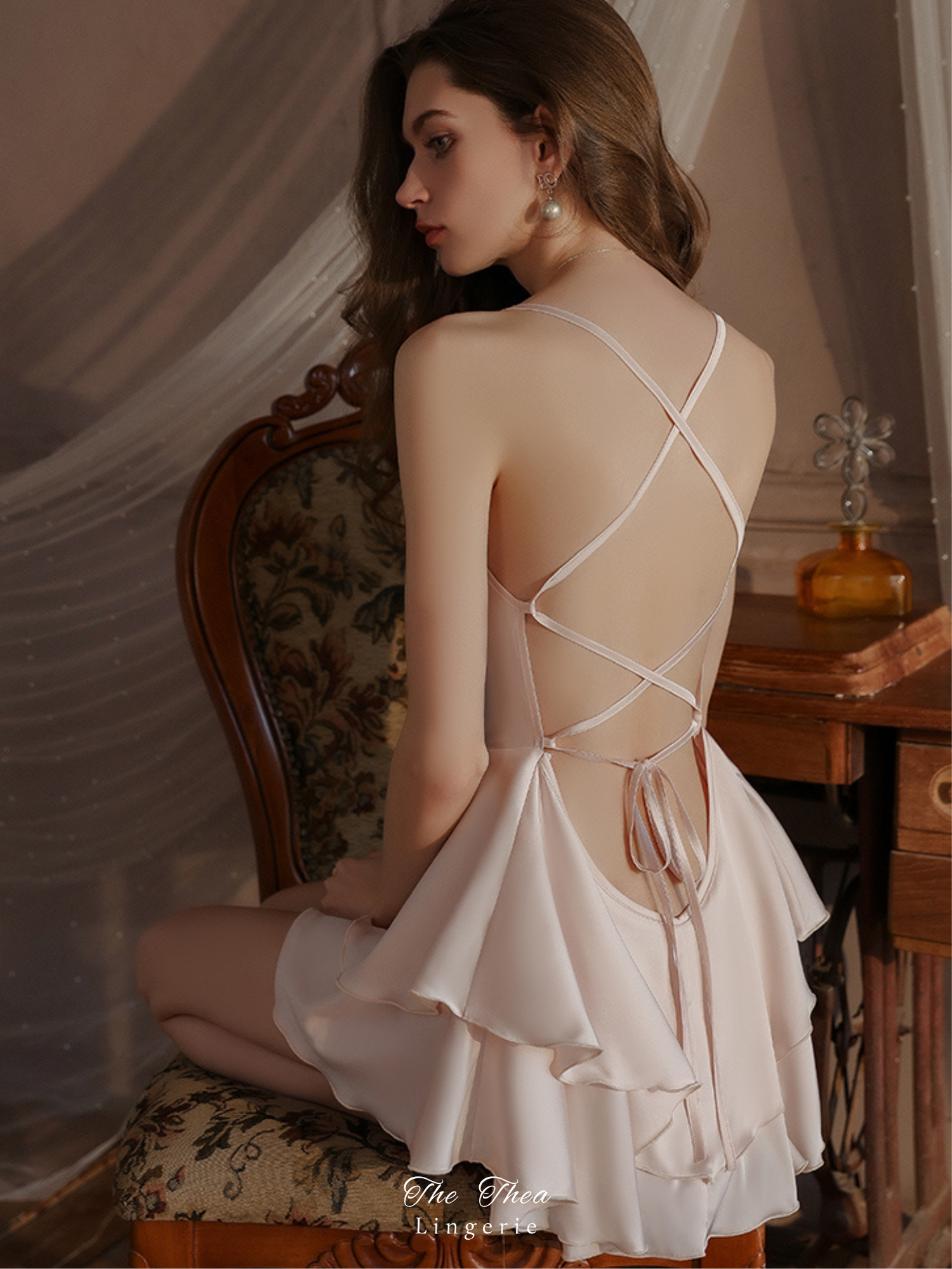Satin Tie-Back Chemise