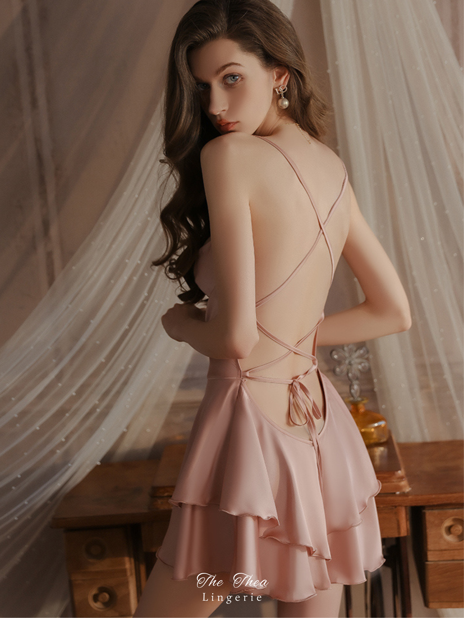 Satin Tie-Back Chemise