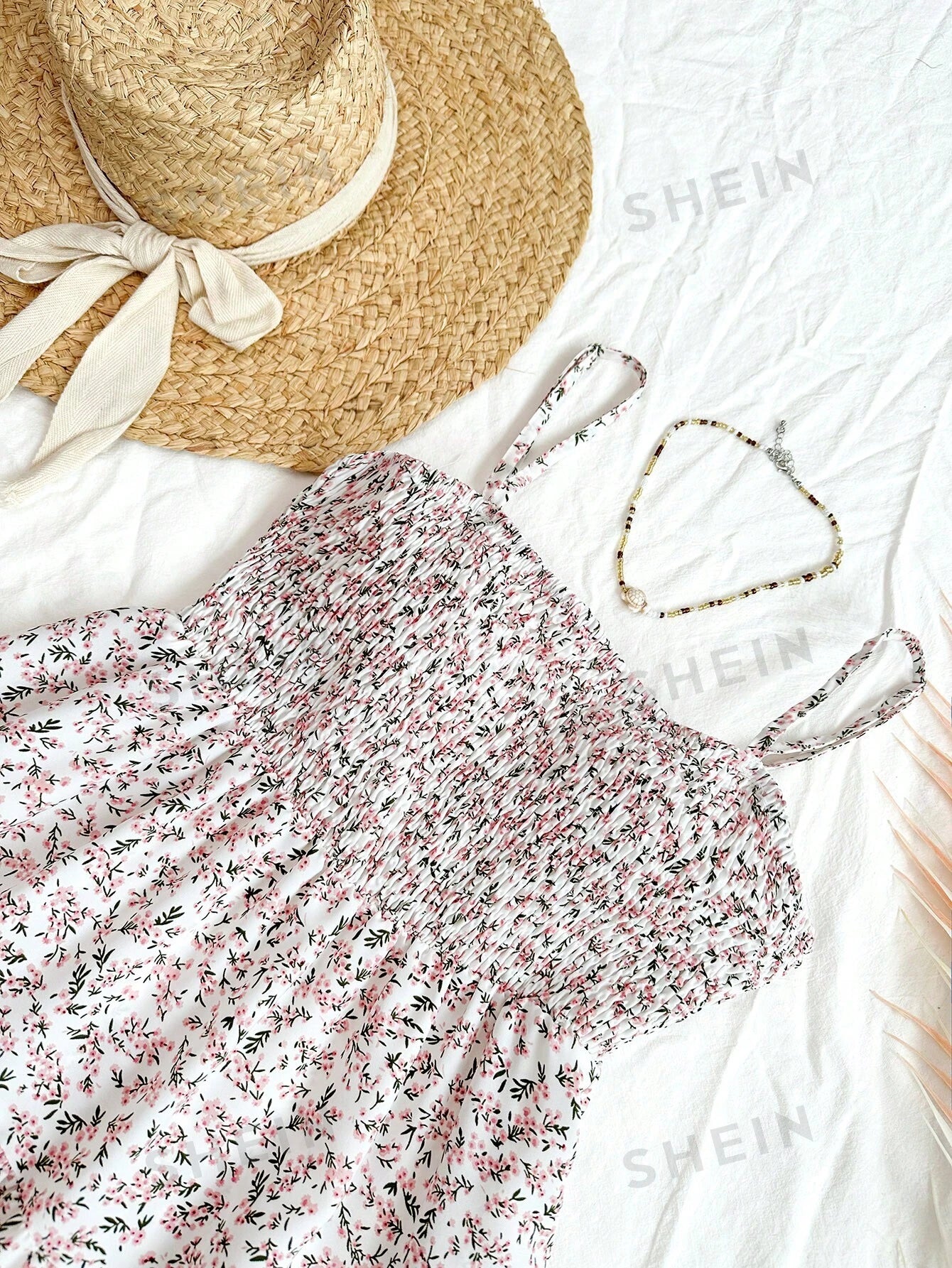 Women's Floral Print V-Neck Spaghetti Strap Dress For Vacation