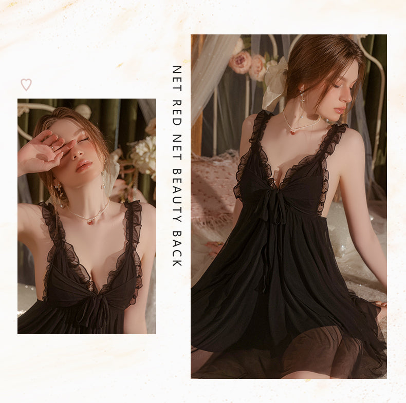 Sleepwear Spring and Summer Sexy Mesh Dress