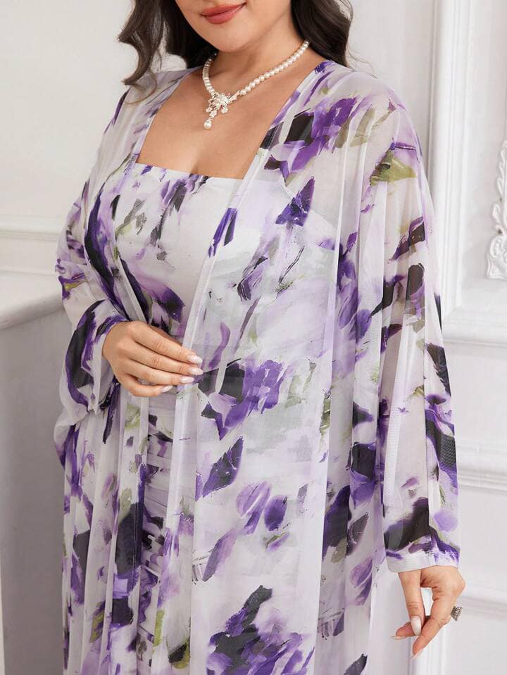 Modelyn Tie-Dye Dress &amp; Shawl Set
