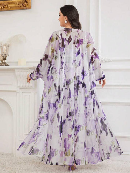 Modelyn 2pcs/Set Tie Dye Dress And Shawl Set 2 Pieces Set, For Summer