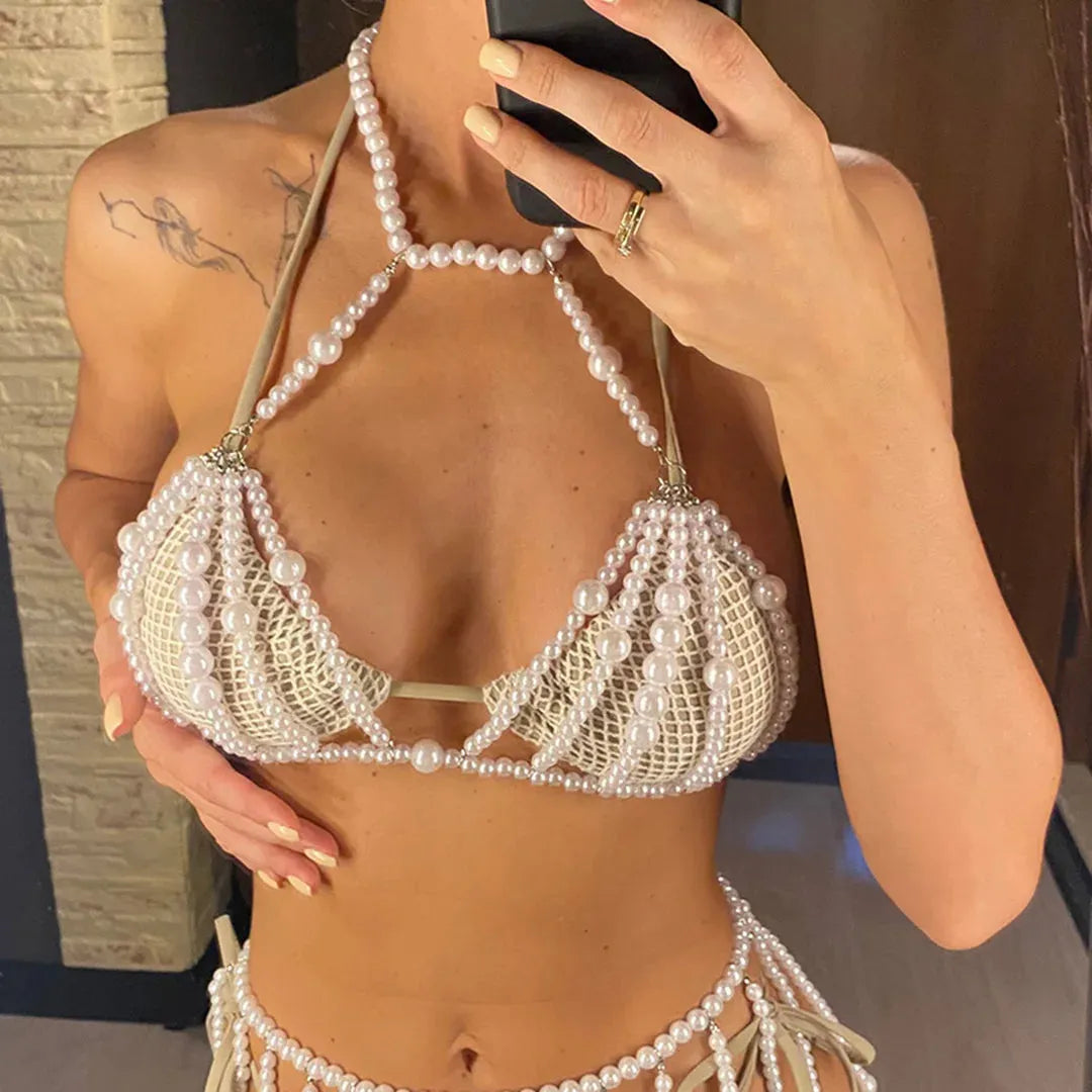 Luxury Pearls Halter Bikini