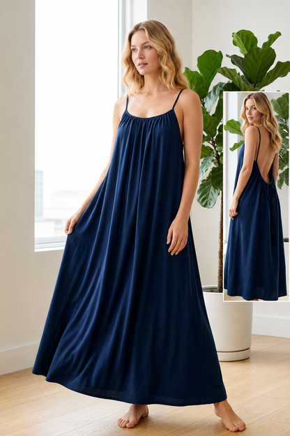 Open Back with Tie Long Maxi Dress