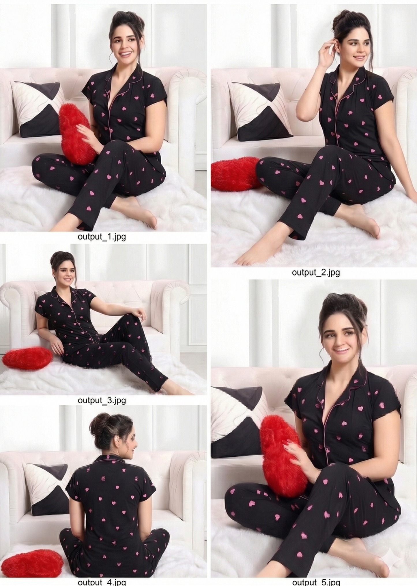 بيجامه قطن عالي الجودة نقسة قلوب