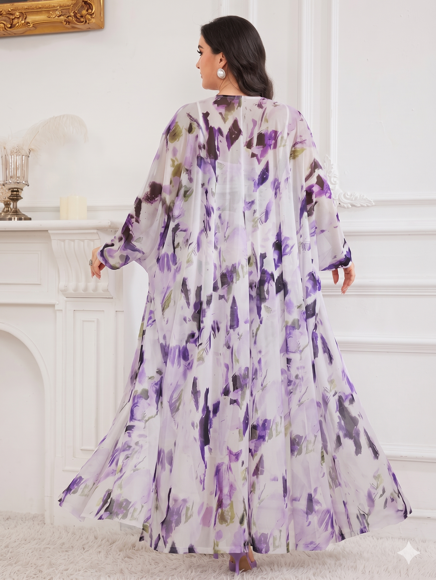 Modelyn Tie-Dye Dress &amp; Shawl Set