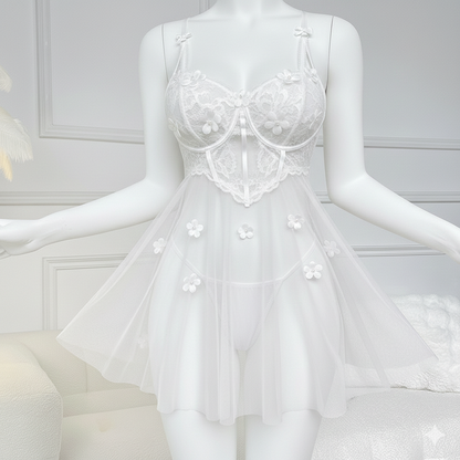 Hot Lingerie Suspender Lace Perspective Seductive Dress Women's Lingerie Set