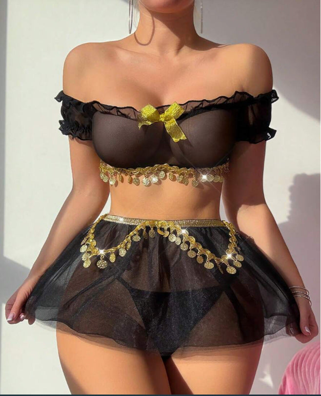 Sexy Off Shoulder Ruffled Lingerie