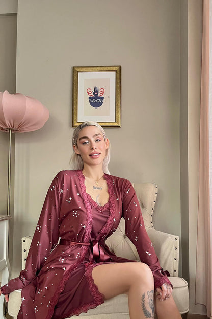 بيجامه قطعتين روب مع قميص خامة عالية الجودة