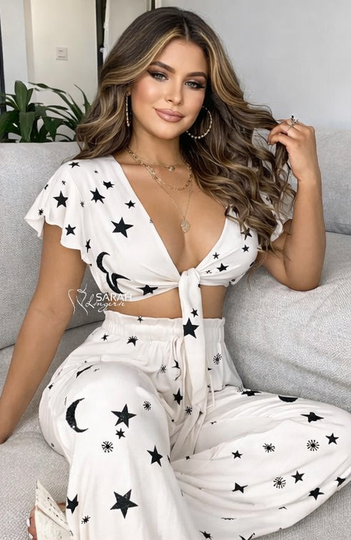 Cotton Crop &amp; Wide-Leg Set