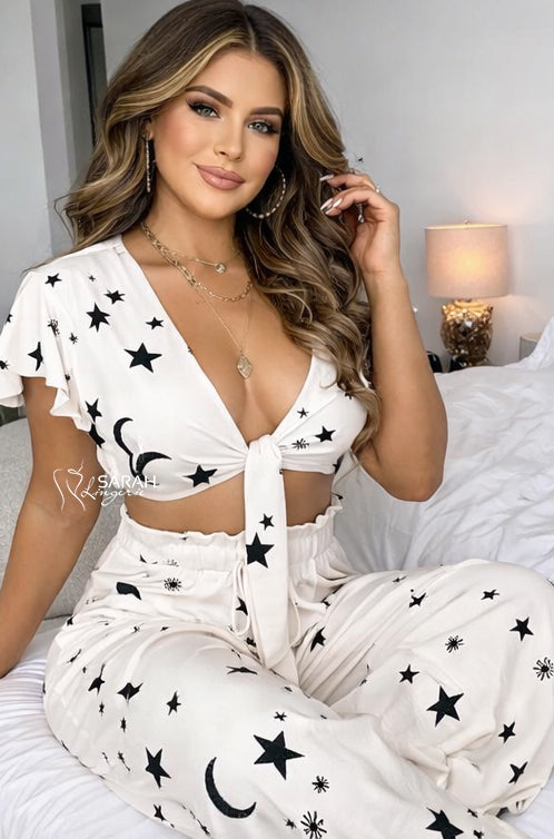 Cotton Crop &amp; Wide-Leg Set
