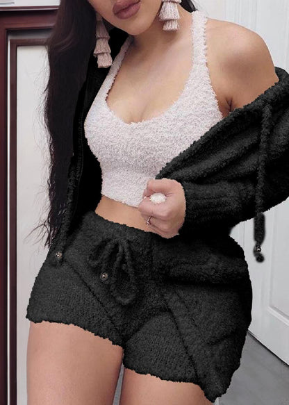 بيجامه 3 قطع فرو ناعم مبطن