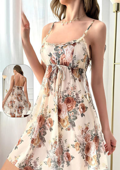 Floral Print Knot Front Cami Nightdress