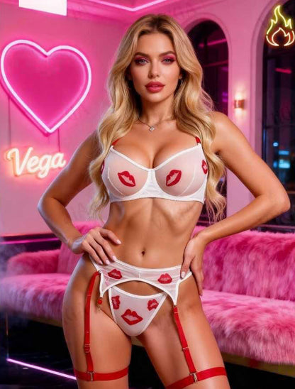 Sexy Lace Patchwork Lingerie Set