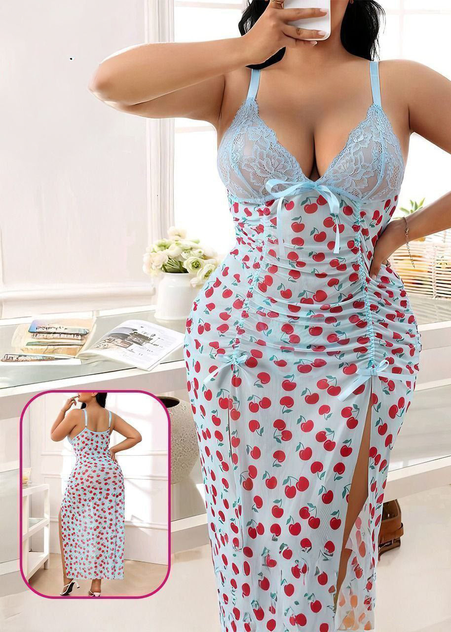 Snug Zone 2pcs Sexy Lace Patchwork Nightgown Set