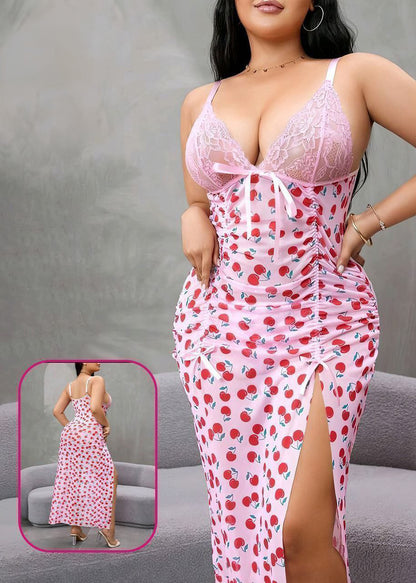 Snug Zone 2pcs Sexy Lace Patchwork Nightgown Set