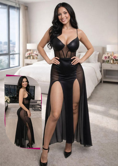 لانجري جلد مع تول طويل