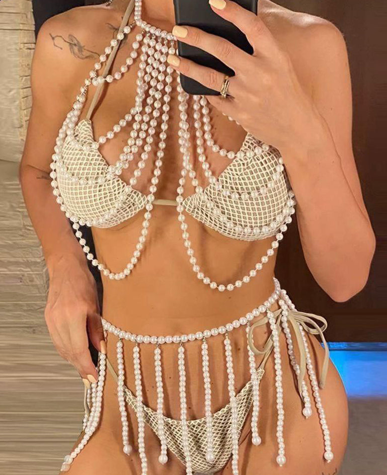 Luxury Pearls Halter Bikini