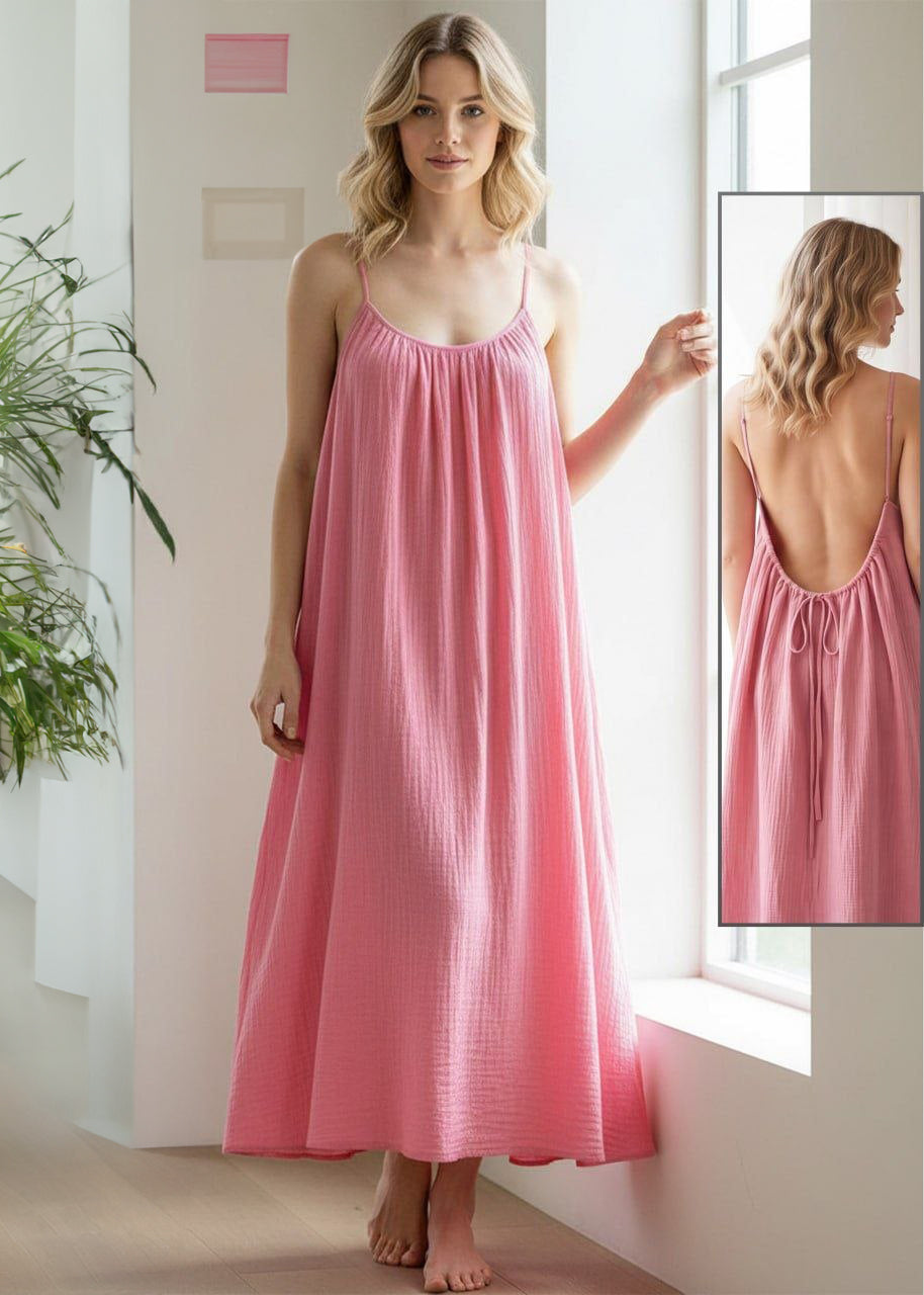 Tie-Back Maxi Lounge Dress