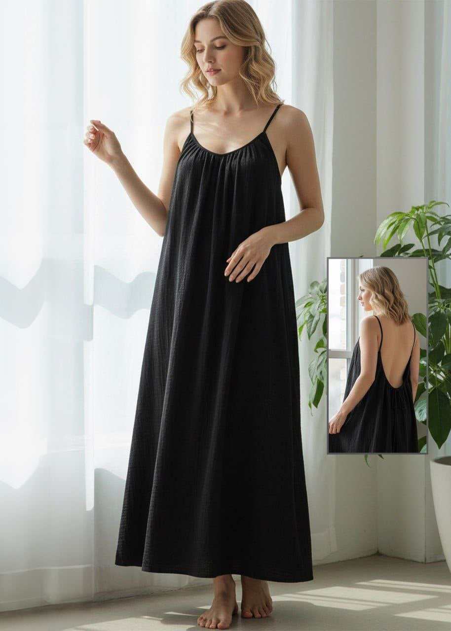 Tie-Back Maxi Lounge Dress