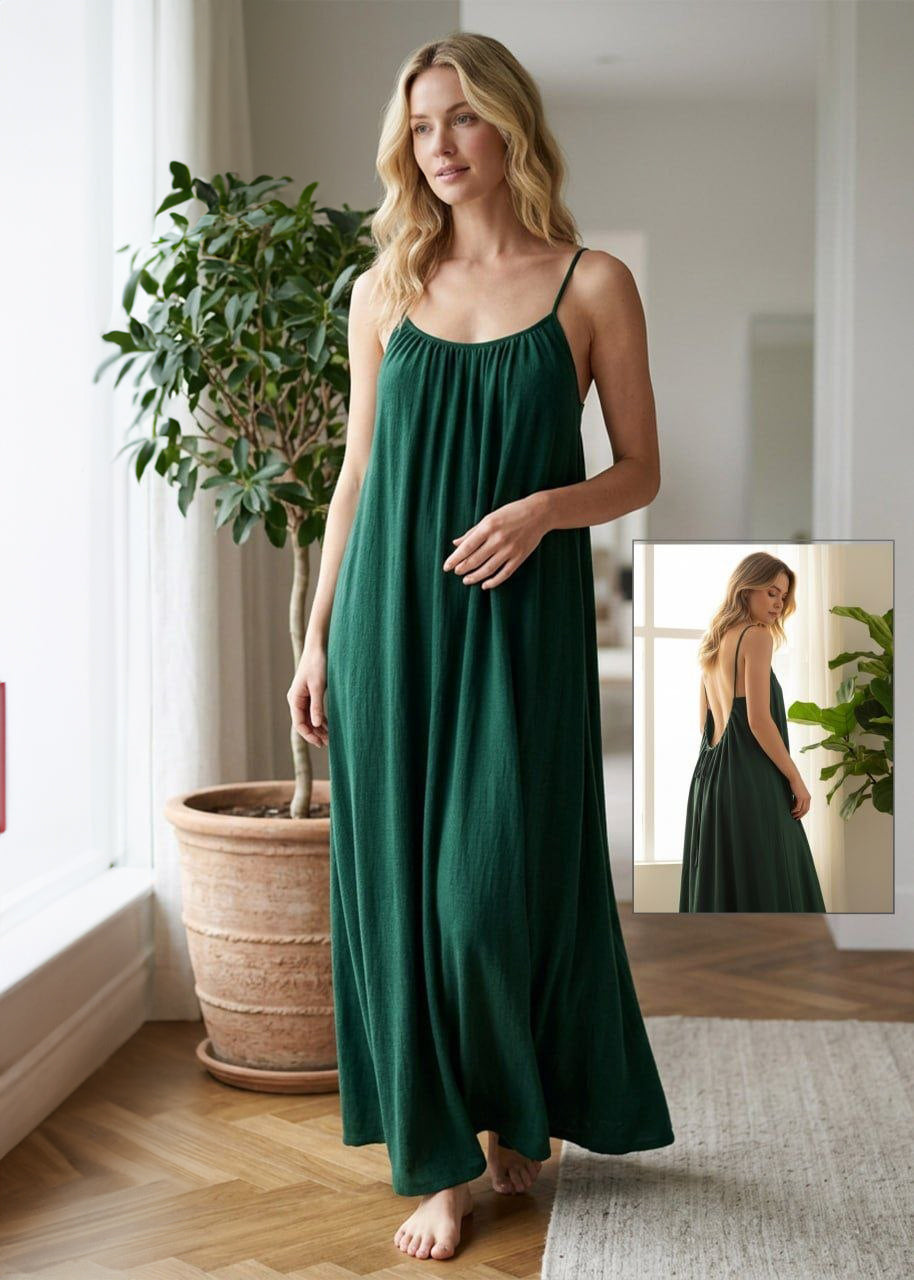Tie-Back Maxi Lounge Dress