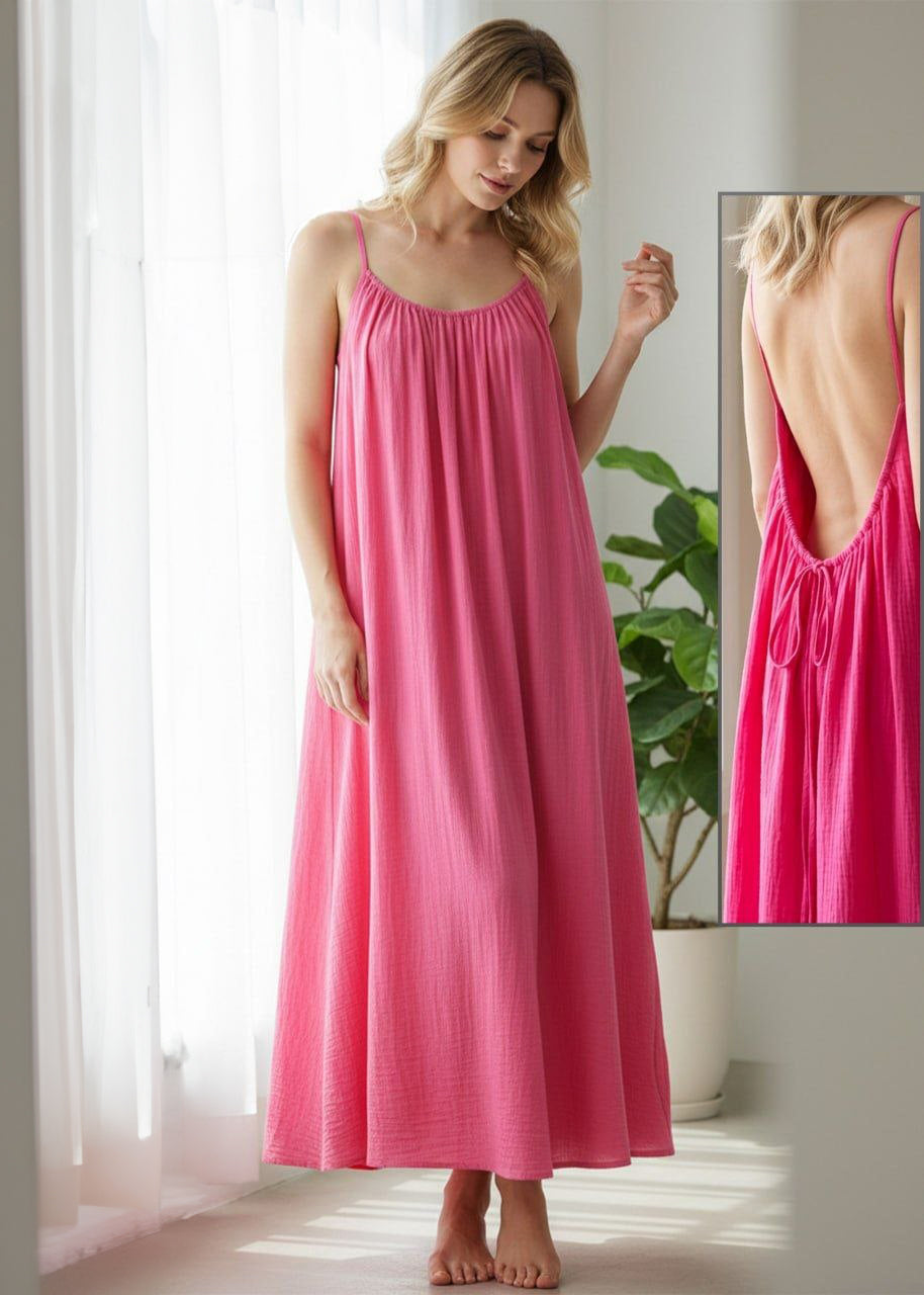 Tie-Back Maxi Lounge Dress