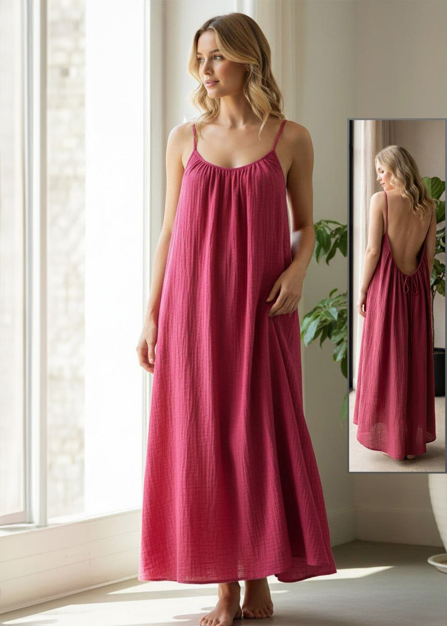 Tie-Back Maxi Lounge Dress