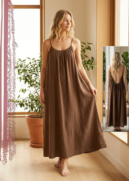 Open Back with Tie Long Maxi Dress